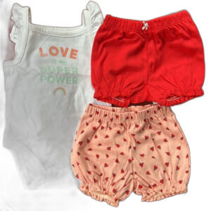 Carter's Girls NB Bottoms (2 piece) and Onesie NWT.